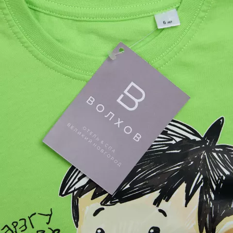 Цифровая печать на вставке: Футболка детская T-Bolka Kids — пример нанесения логотипа
