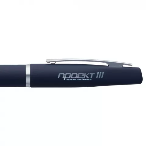 Лазерная гравировка: Ручка шариковая Bolt Soft Touch — пример нанесения логотипа