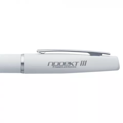 Лазерная гравировка: Ручка шариковая Bolt Soft Touch — пример нанесения логотипа