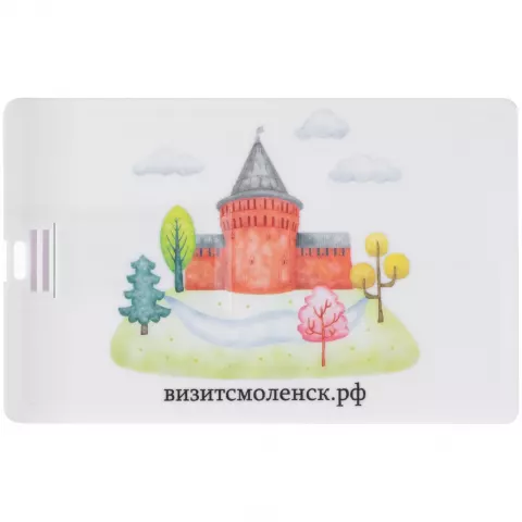 УФ-печать: Флешка Card — пример нанесения логотипа