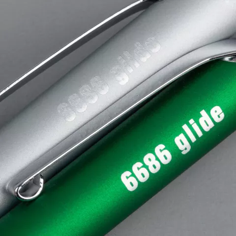 Лазерная гравировка: Ручка шариковая Glide — пример нанесения логотипа