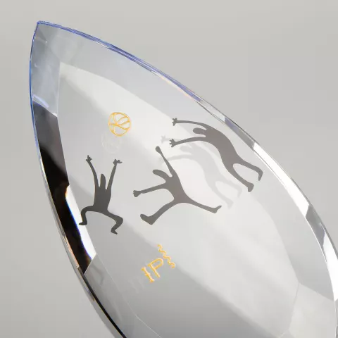 УФ-DTF: Награда Droplet — пример нанесения логотипа