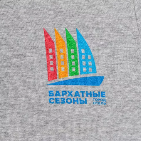 Прямая печать на ткани: Толстовка с капюшоном унисекс BNC Inspire (Organic) — пример нанесения логотипа