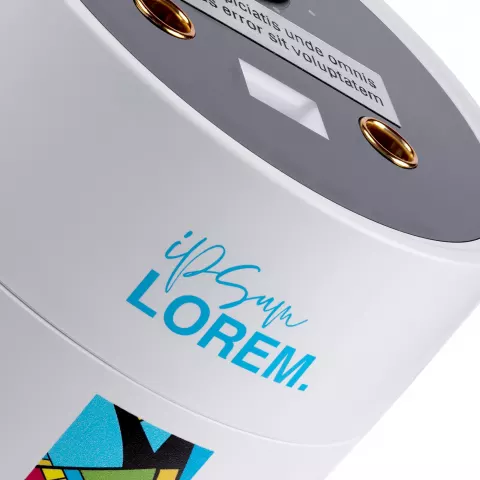 УФ-печать: Переносной увлажнитель-ароматизатор humidiFine — пример нанесения логотипа