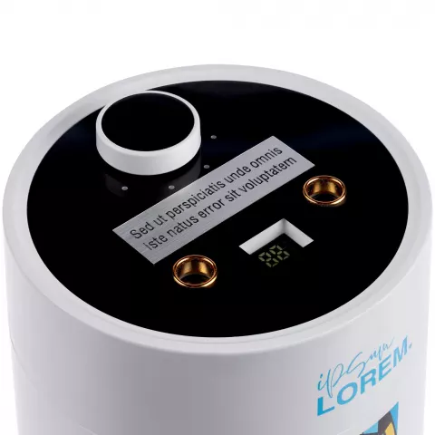 Шильды: Переносной увлажнитель-ароматизатор humidiFine — пример нанесения логотипа