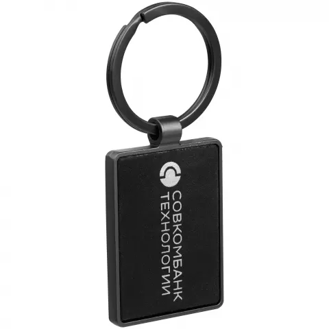 Лазерная гравировка: Брелок Gun Metal Rectangle — пример нанесения логотипа