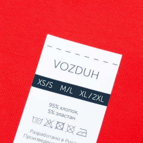 DTF-печать: Футболка оверсайз Vozduh 2.0 — пример нанесения логотипа