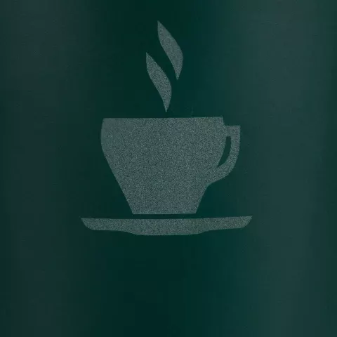 Круговая гравировка: Кружка с пробковой подставкой Corky — пример нанесения логотипа