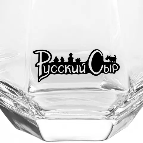 Деколь: Набор из двух бокалов Diamond Cut — пример нанесения логотипа