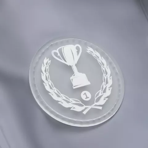 УФ-печать: Лейбл из ПВХ Dzeta Round — пример нанесения логотипа
