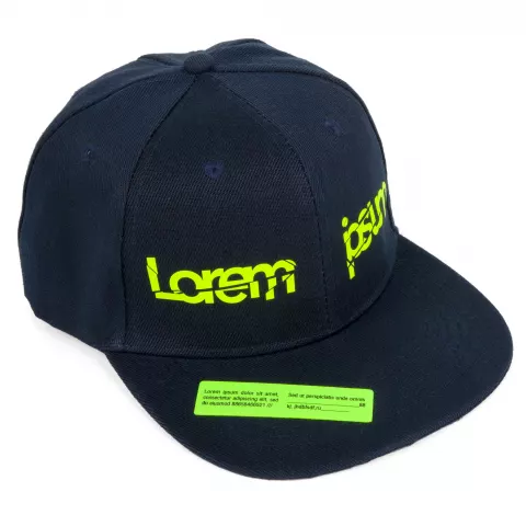 Флекс: Бейсболка Snapback с прямым козырьком — пример нанесения логотипа