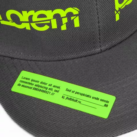 DTF-печать: Бейсболка Snapback с прямым козырьком — пример нанесения логотипа