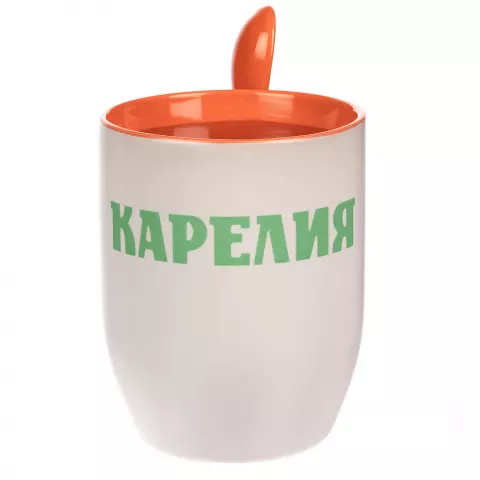 Сублимация: Кружка-хамелеон Melty с ложкой — пример нанесения логотипа