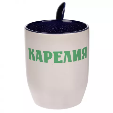 Сублимация: Кружка-хамелеон Melty с ложкой — пример нанесения логотипа