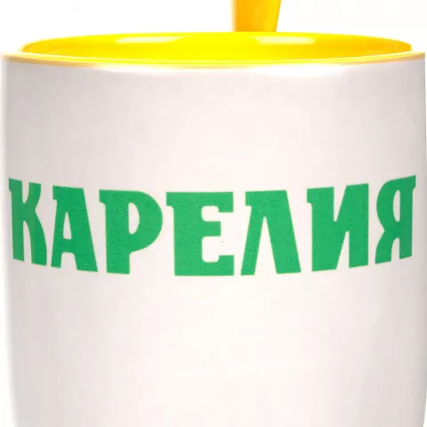 Сублимация: Кружка-хамелеон Melty с ложкой — пример нанесения логотипа