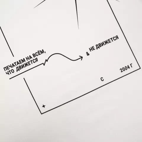 Прямая печать на ткани: Футболка унисекс оверсайз T1 — пример нанесения логотипа