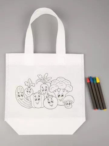 Шелкография: Сумка для раскрашивания Create — пример нанесения логотипа