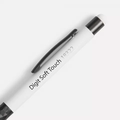 УФ-печать: Ручка шариковая Digit Soft Touch со стилусом — пример нанесения логотипа