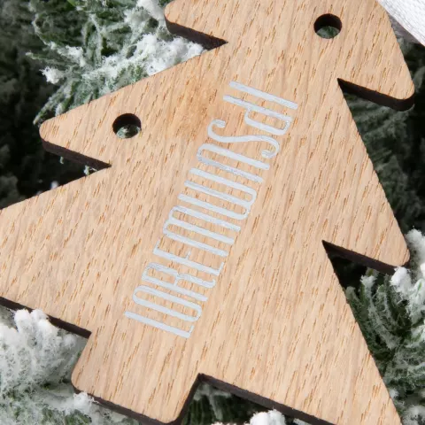 Тампопечать: Деревянная подвеска Christmate — пример нанесения логотипа