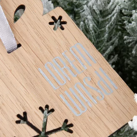 Тампопечать: Деревянная подвеска Christmate — пример нанесения логотипа