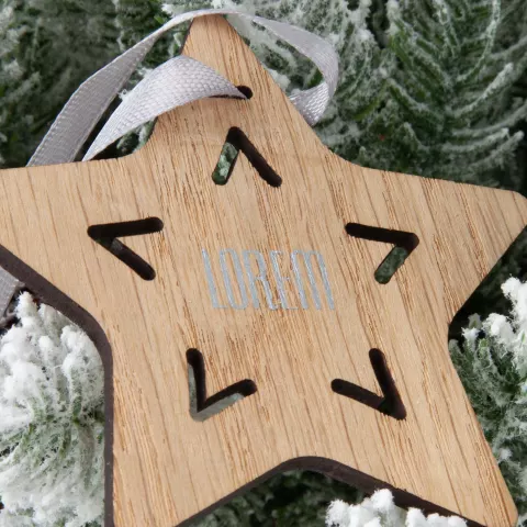 Тампопечать: Деревянная подвеска Christmate — пример нанесения логотипа
