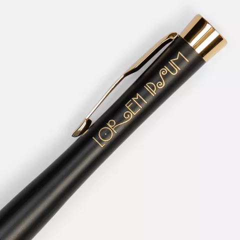 Лазерная гравировка: Ручка шариковая Parker Urban Twist Black GT — пример нанесения логотипа