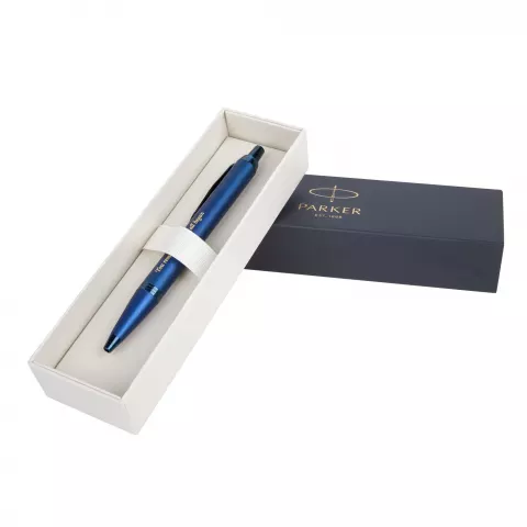 Лазерная гравировка: Ручка шариковая Parker IM Professionals Monochrome Blue — пример нанесения логотипа