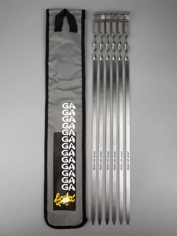Шелкография: Набор шампуров в чехле Long Bower — пример нанесения логотипа