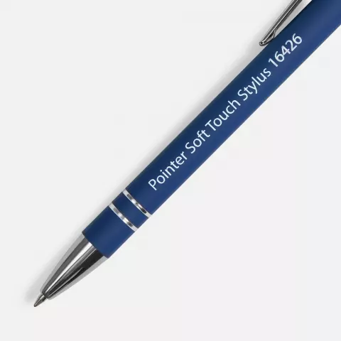 УФ-печать: Ручка шариковая Pointer Soft Touch со стилусом — пример нанесения логотипа