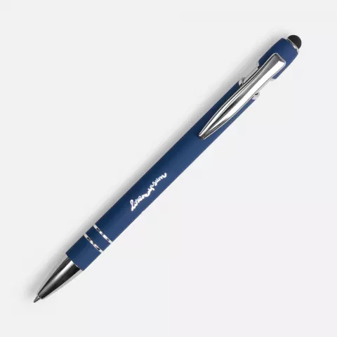 Лазерная гравировка: Ручка шариковая Pointer Soft Touch со стилусом — пример нанесения логотипа