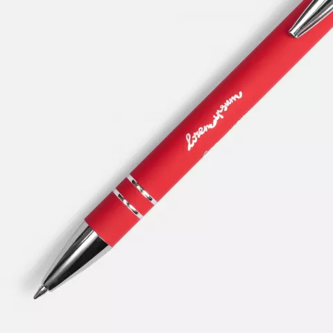 Лазерная гравировка: Ручка шариковая Pointer Soft Touch со стилусом — пример нанесения логотипа