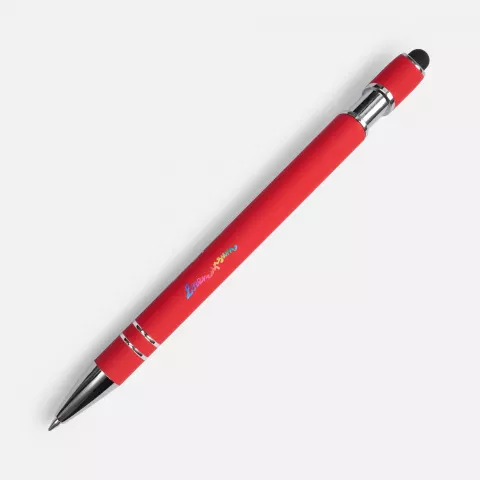 УФ-печать: Ручка шариковая Pointer Soft Touch со стилусом — пример нанесения логотипа