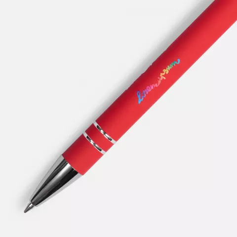 УФ-печать: Ручка шариковая Pointer Soft Touch со стилусом — пример нанесения логотипа