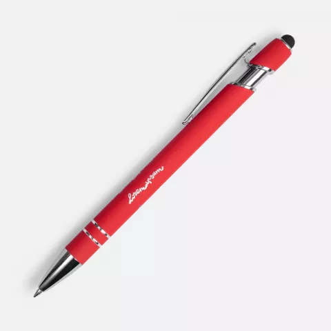Тампопечать: Ручка шариковая Pointer Soft Touch со стилусом — пример нанесения логотипа