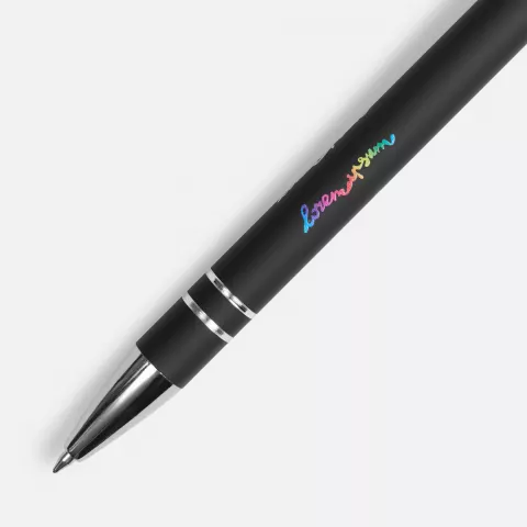 УФ-печать: Ручка шариковая Pointer Soft Touch со стилусом — пример нанесения логотипа