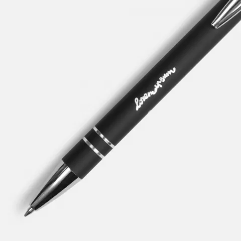 Лазерная гравировка: Ручка шариковая Pointer Soft Touch со стилусом — пример нанесения логотипа