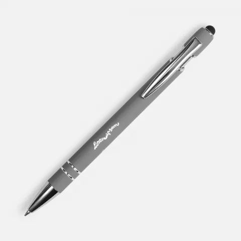 Лазерная гравировка: Ручка шариковая Pointer Soft Touch со стилусом — пример нанесения логотипа