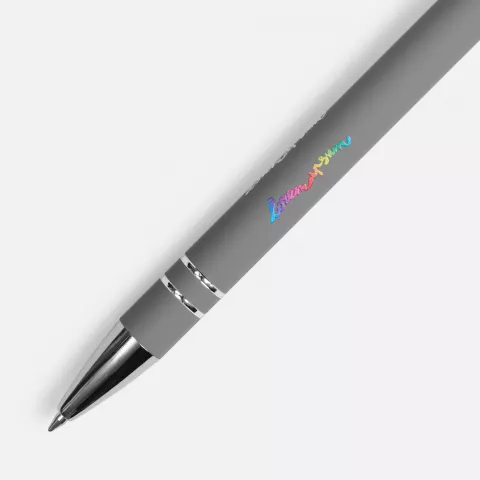 УФ-печать: Ручка шариковая Pointer Soft Touch со стилусом — пример нанесения логотипа