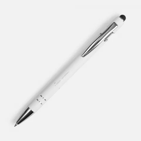 Лазерная гравировка: Ручка шариковая Pointer Soft Touch со стилусом — пример нанесения логотипа