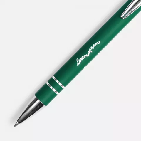 Лазерная гравировка: Ручка шариковая Pointer Soft Touch со стилусом — пример нанесения логотипа
