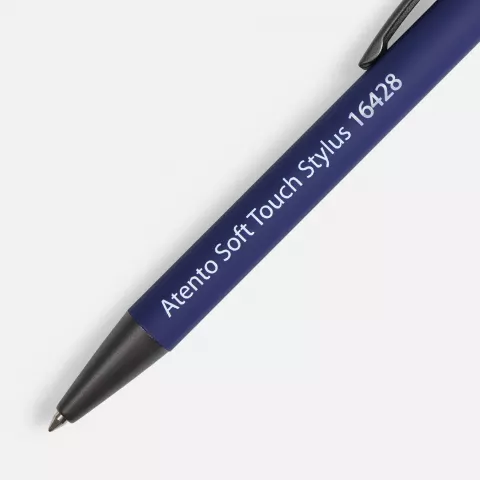 УФ-печать: Ручка шариковая Atento Soft Touch со стилусом — пример нанесения логотипа