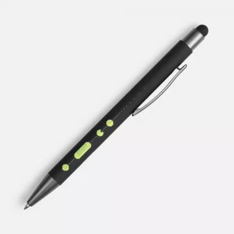 УФ-печать: Ручка шариковая Atento Soft Touch Stylus со стилусом — пример нанесения логотипа