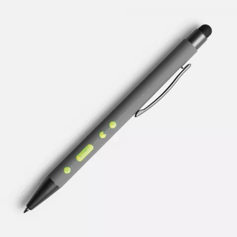 УФ-печать: Ручка шариковая Atento Soft Touch со стилусом — пример нанесения логотипа