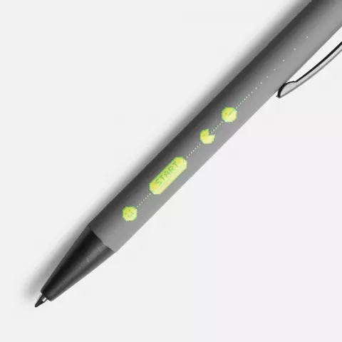 УФ-печать: Ручка шариковая Atento Soft Touch со стилусом — пример нанесения логотипа