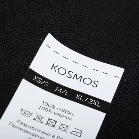 DTF-печать: Футболка оверсайз с двойным рукавом Kosmos — пример нанесения логотипа