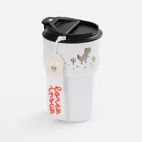 Круговая гравировка: Термостакан Freshbrew — пример нанесения логотипа