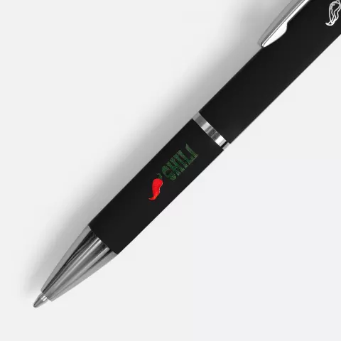 УФ-печать: Ручка шариковая Chromos Soft Touch — пример нанесения логотипа