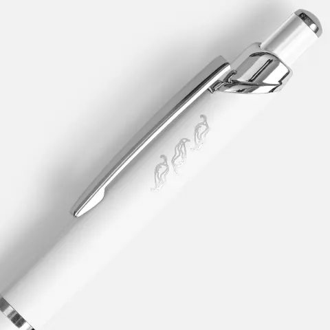 Лазерная гравировка: Ручка шариковая Chromos Soft Touch — пример нанесения логотипа