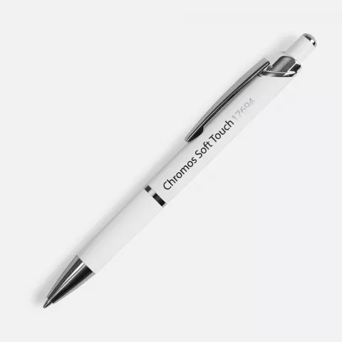 УФ-печать: Ручка шариковая Chromos Soft Touch — пример нанесения логотипа