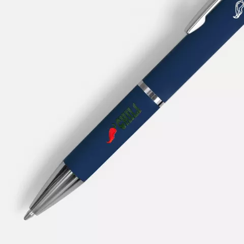 УФ-печать: Ручка шариковая Chromos Soft Touch — пример нанесения логотипа